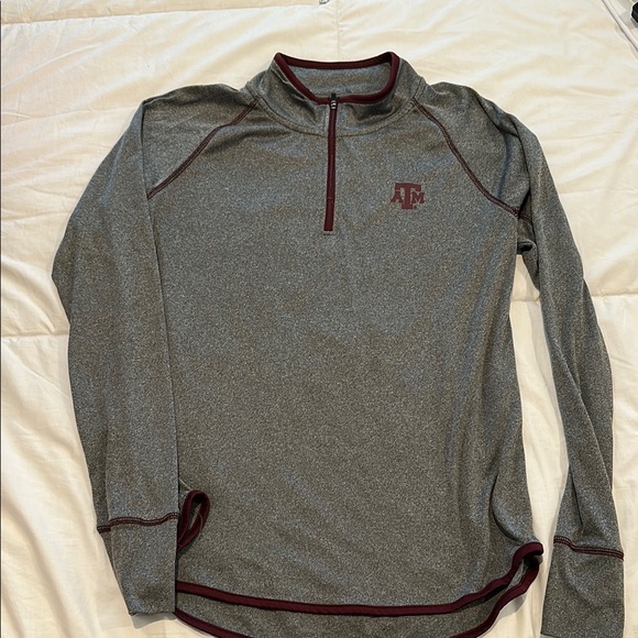 Stadium Athletics Tops - Texas A&M Aggies Gray Quarter-Zip Pullover Maroon Accents size XLarge NWOT